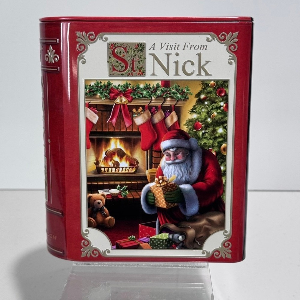 A Visit From St. Nick Book Tin Christmas Holiday Storage‎ Container